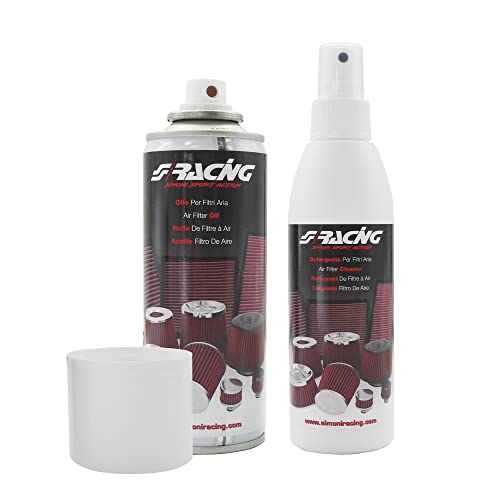 Simoni Racing Fc/Sr Kit Pulizia Filtri Aria Per Auto E Moto, Confezione Con Olio 200Ml + Detergente Pulitore 200Ml, Per Manutenzione Filtri Aria Sport