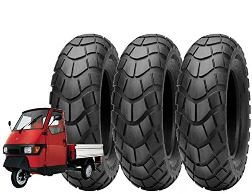 Deestone 3 Pneumatici 100/90-10 X Piaggio Ape 50 Moto Scooter Tassellati 8Pr Gomme Egf10Tsd 61L Copertoni Tubeless