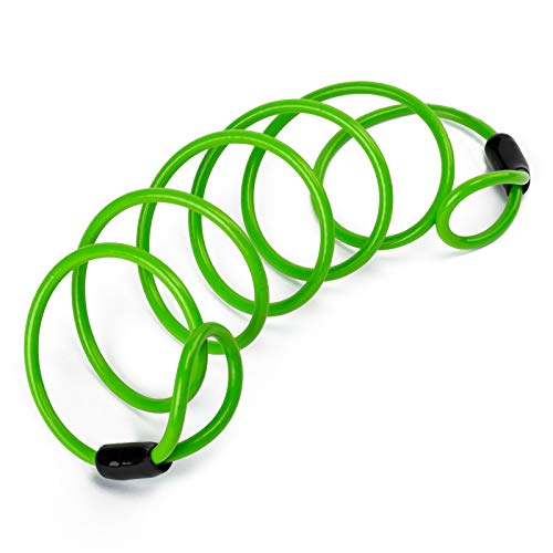 Cavo Reminder Promemoria Antifurto Lucchetto Acciaio Rivestito Gomma Verde