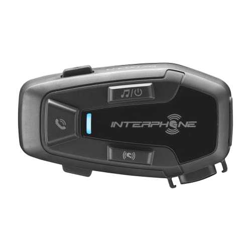 Interphone U-Com 7R - Singolo - Interfono Moto Bluetooth 5.2 Rimovibile E Batteria Integrata 15 Ore Autonomia, 4 Moto 1 Km, Compatibile Tft E Gps, Imp