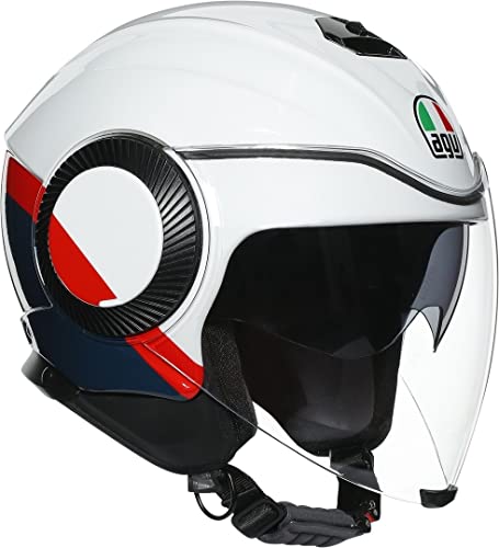 Agv Casco Orbyt E2205 Multi Block Pearl White/Ebony/Red Fl Xs