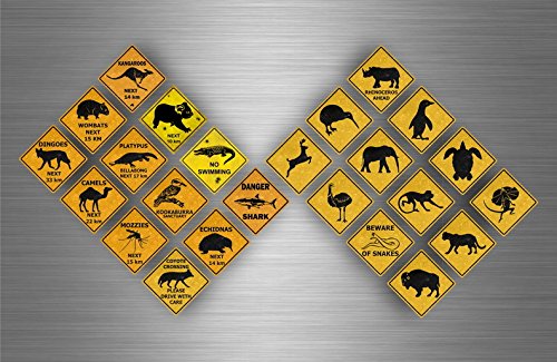 Akacha 24X Sticker Adesivi Adesivo Murali Australia Sign Roadsign Scrapbooking