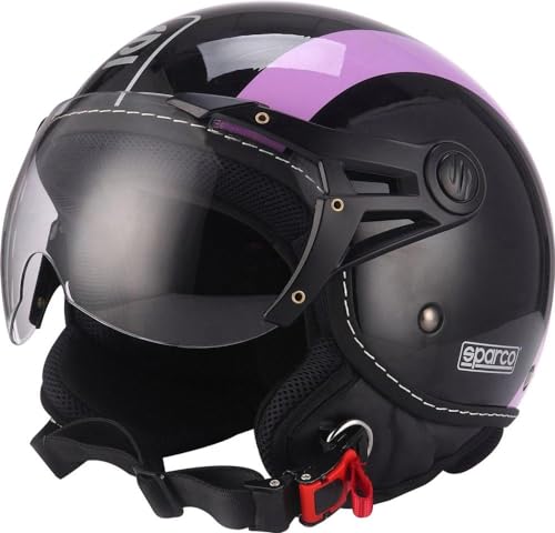 Sparco Riders Demi Jet 93005Ngv Casco Moto, Nero/Viola, L