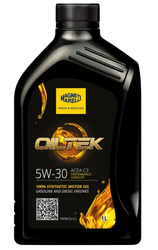 Magneti Marelli - Olio Motore 5W30 Diesel E Benzina, Olio 5W30 C3 Sintetico Oiltek Performance Longlife 140550061423, Accessori Auto, 1L, 12 Pz, Alta