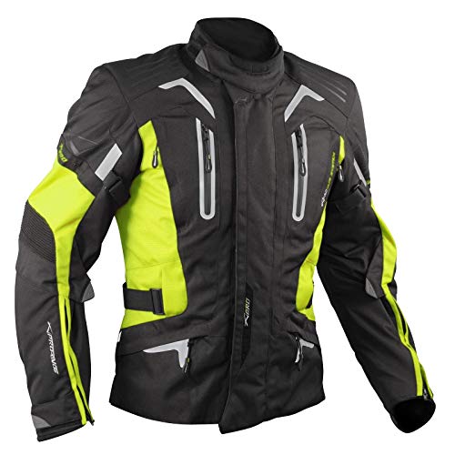 Giacca Moto 3 Strati Termica Impermeabile Sfoderabile Protezioni Ce Fluo L