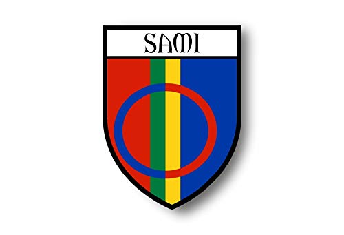 Akachafactory Sticker Adesivi Adesivo Stemma Citta Bandiera Auto Moto Sami Lapponia Saami