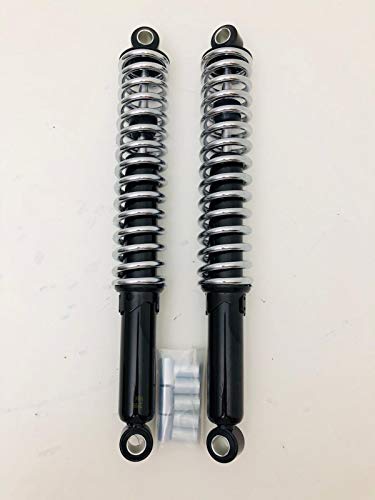 Coppia Ammortizzatori Forsa Rear Shocks Absorbers Moto D'Epoca 370 Mm Corpo Nero Molla Cromata Nuovi