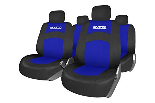Sparco Spcs402Bl Set Coprisedili Per Auto, Modello 402, 11 Pezzi, Blu