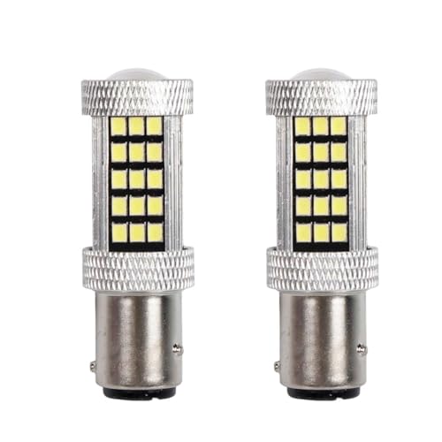 A2Zworld 2Pcs Lampadine Led 1157 Baz15D P21/5W 12V 24V Canbus, 1W/2.5W Doppio Filamento Attacchi Assimetrici Sfalsati, 21 Smd 5730 300Lm, 42Mm (Bianco