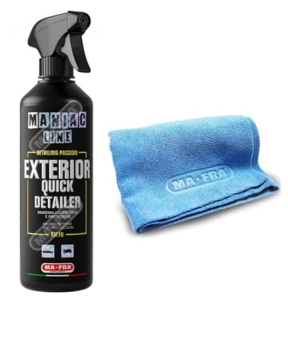 Hitopseller Kit Mafra Maniac Line Exterior Quick Detailer + Panno Polishing Cloth Massima Lucentezza E Protezione In Modo Rapido Ma Efficace