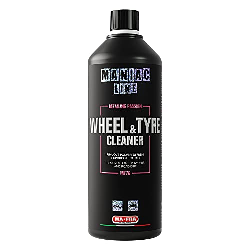 Mafra, Maniac Car Detailing Line, Wheel & Tyre Cleaner, Detergente 2In1, Rimuove Polvere Di Freni E Sporco Stradale Dai Cerchi In Lega E Gomma, 1000Ml