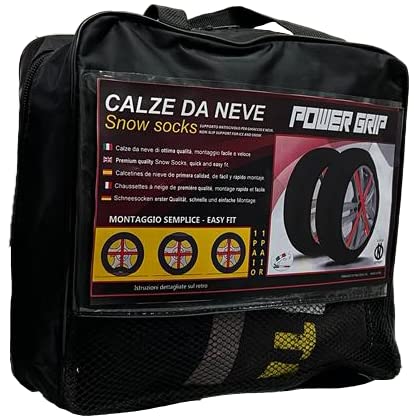 Power Grip Cab080 - Coppia Di Calze Da Neve In Tessuto Per Auto, Taglia 80
