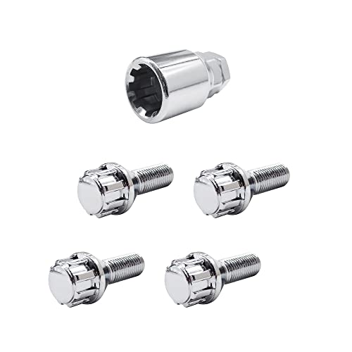 Simoni Racing Bra/20 Kit 4 Bulloni Antifurto - Bulloni Antifurto Per Ruote Chiave 19 M12X1.5 Lunghezza 25 Mm