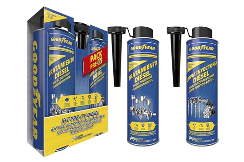 Goodyear Pro Additives Kit Di Pre-Ispezione Diesel Con Detergente Per Iniettori, Additivo Per Gasolio 300+300 Ml