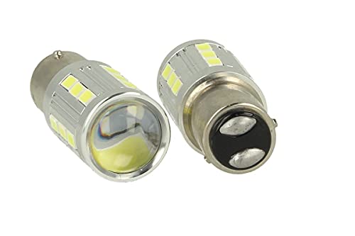 Lampada Led Baz15D 1157 P21/4W 12V 24V 21 Smd 5730 Super Bianco Luminoso Piedi Storti Asimmetrica