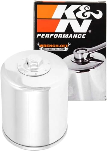 K&N Filtro Olio Powersports - Avvitabile Cromo 76X98Mm Compatibile Con Harley Davidson (Kn-174C)