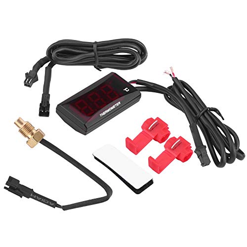 Riloer Termometro Digitale, Termometro Digitale Per Moto, Strumento Di Misurazione Della Temperatura Dell'Acqua, Con Luce Blu/Rossa
