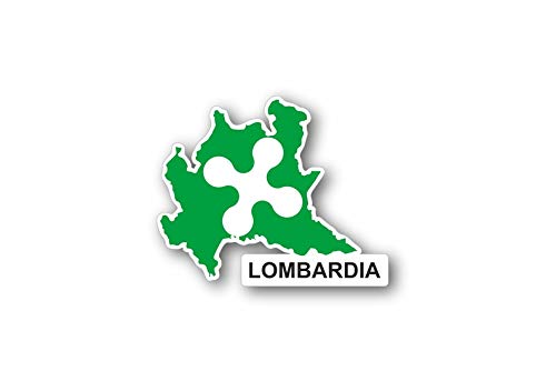 Akachafactory Sticker Adesivi Adesivo Bandiera Italia Regione Lombardia