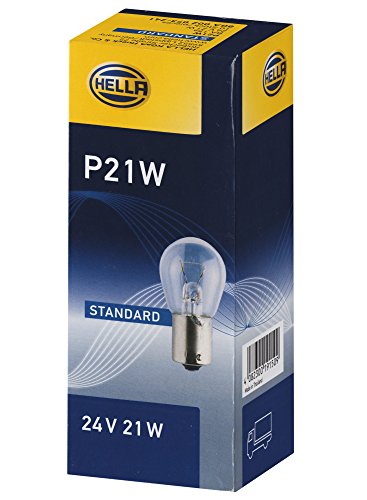Hella 8Gd 002 078-241 Lampadina - P21/5W - Heavy Duty - 24V - 21/5W - Tipo Zoccolo: Bay15D - Scatola - Quantità: 10