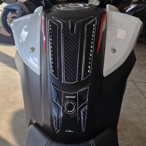 Resin Bike Adesivi Moto Compatibile Con Benelli Trk 702 2023 Neutro. Protezioni Paraserbatoio Da Urti E Graffi. Adesivi Resinati Con Effetto 3D Made I