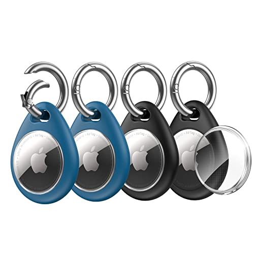 Unbreakcable Custodia Protettiva Per Airtags, [Confezione Da 4] Airtags, Supporto Ad Anello Per Airtags, Resistente Ai Graffi E Design Con Lucchetto, 