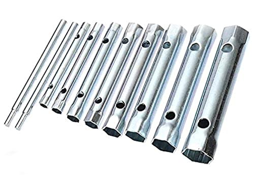 10 Pcs Llave Tubo Estampada Satinado Matetubular Rear Nut Spark Plug Wrench Dual End Wrench Socket Kit 6-22Mm