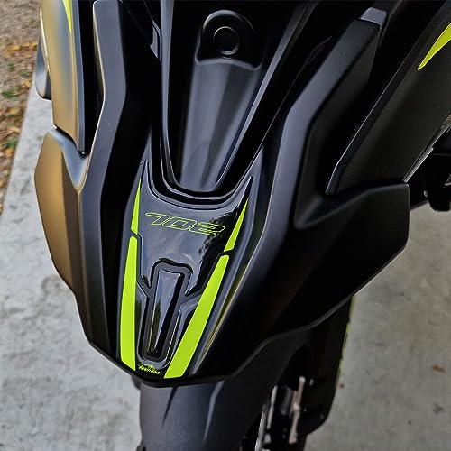 Resin Bike Adesivi Moto Compatibile Con Benelli Trk 702X Anthracite Grey. Protezioni Puntale Da Urti E Graffi. Adesivi Resinati Con Effetto 3D Giallo