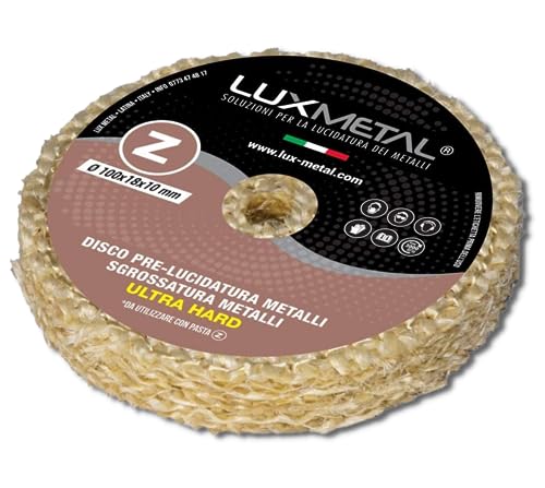 Lux Metal Disco Lucidante Per Trapano Sisal Pura Dischi Lucidatura Ultra Hard 100 Mm Lucidare A Specchio Acciaio Inox Metalli Sgrossatura Alluminio Ru
