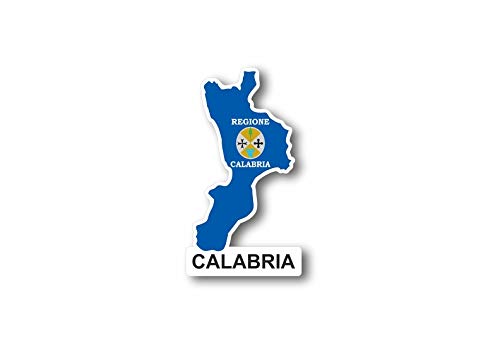 Akachafactory Sticker Adesivi Adesivo Bandiera Italia Regione Calabria