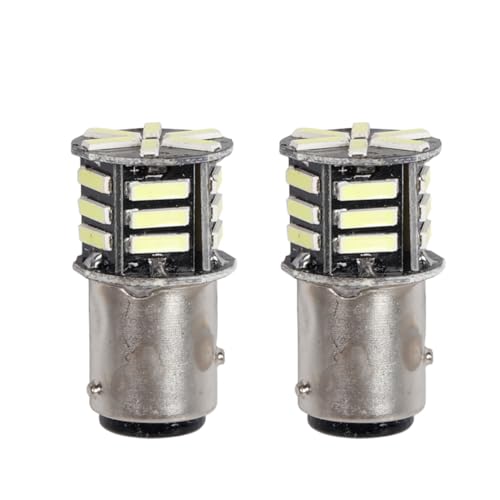 A2Zworld 2Pcs Lampadine Led 1157 Baz15D P21/5W 12V 24V Canbus, 1W/2.5W Doppio Filamento Attacchi Assimetrici Sfalsati, 21 Smd 5730 300Lm, 42Mm (Bianco