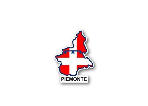 Akachafactory Sticker Adesivi Adesivo Bandiera Italia Regione Piemonte