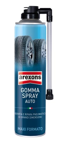 Arexons 8470 Gomma Spray Maxi Formato 400 Ml, Gomma Sigilla Forature E Rigonfia Pneumatici