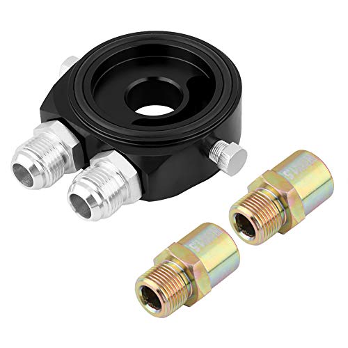 Adattatore Sandwich Filtro Olio M20 X 1,5 Adattatore Piastra Sandwich Radiatore Filtro Olio In Alluminio 1/8 Npt Kit Radiatore Olio (Nero)