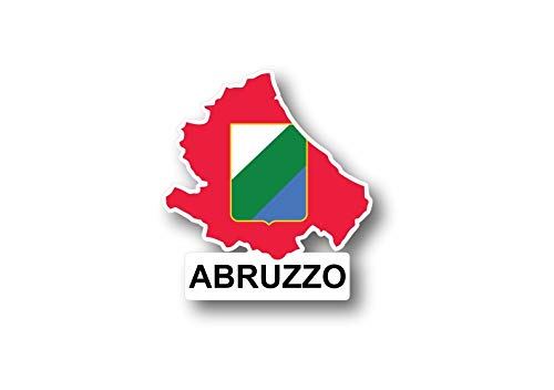 Akachafactory Sticker Adesivi Adesivo Bandiera Italia Regione Abruzzo
