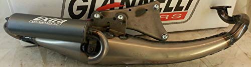Giannelli Marmitta Scooter Extra V2 Malaguti F.12 Phantom Motore Raff. Aria '08/09 Mod.Non Power Up Sil.Alluminio Anodizzato