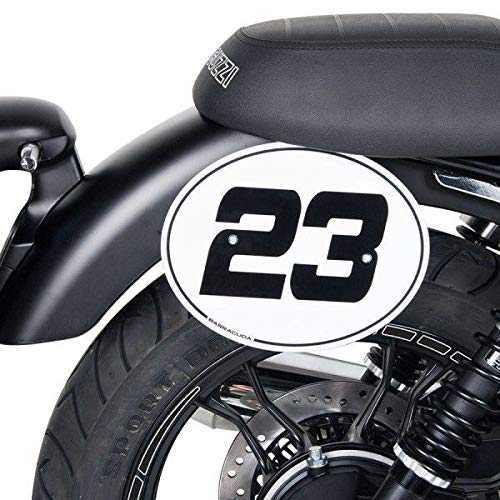 Kit Tabella Portanumero Alluminio Anodizzato Argento Barracuda Moto Guzzi V7 Ii / V7 Iii