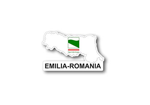 Akachafactory Sticker Adesivi Adesivo Bandiera Italia Regione Emilia Romagna