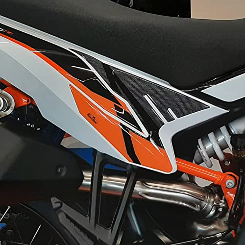 Resin Bike Adesivi Moto Compatibile Con Ktm 890 Adventure-R 2021. Protezioni Laterali Moto Da Urti E Graffi. Coppia Adesivi Resinati Con Effetto 3D -