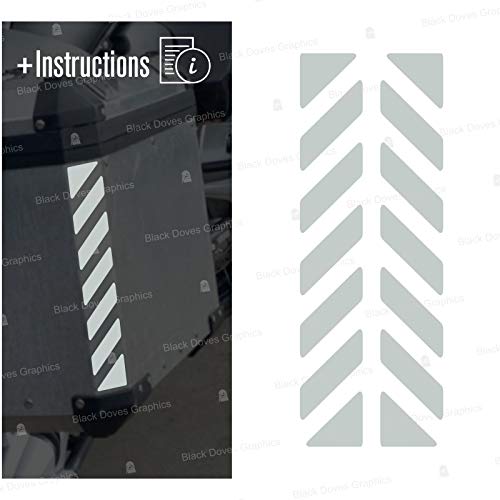 2Pcs Reflective Stickers For Touratech Motorcycle Aluminium Panniers (White 011)
