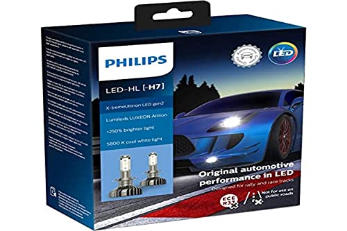 Philips Automotive Lighting 11972Xuwx2 X-Tremeultinon Gen2 Led Lampadina Fari Auto (H7), 5.800K, Set Di 2