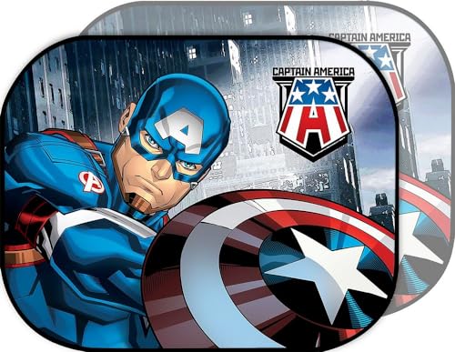 Coppia Di Tendine Laterali Parasole Auto Captain America Capitan Bambino Supereroi