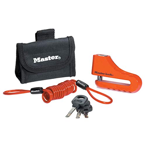 Master Lock 8304Eurdps Antifurto Moto Bloccadisco, Perno Con Diametro 10.4 Cm, Rosso