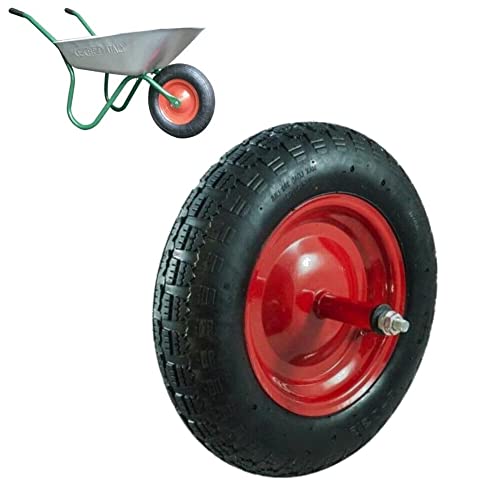 Egh08Nte Ruota Pneumatica Completa 3.50-8 (2Pr) Ricambio Carriola Modello Vespa Asse Lungo 155Mm Gomma Ui308