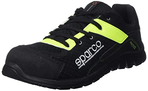 Sparco S0751748Nrgf Scarpa Antinfortunistica Da Lavoro, Multicolore (Nero/Giallo Fluo), 48 Eu