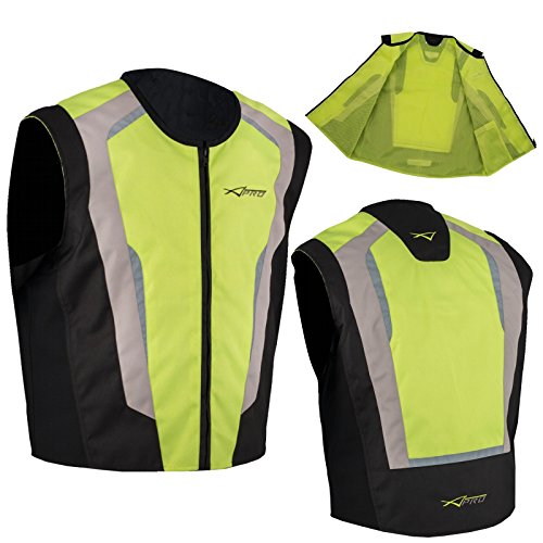A-Pro Gilet Alta Visibilità Cartarinfrangnete Fluo Sicurezza Moto Auto Bici Fluo Xl