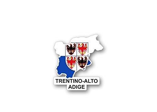Akachafactory Sticker Adesivi Adesivo Bandiera Italia Regione Trentino Alto Adige