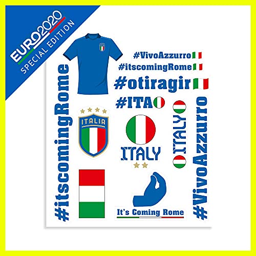 4R Quattroerre.It Adesivi Europei Euro 2020 Italia, 14 X 16 Cm
