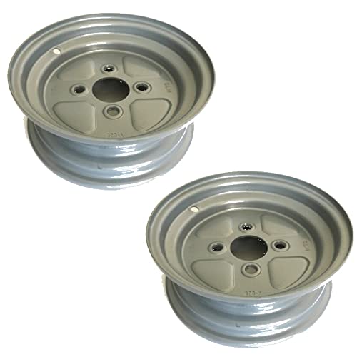 Ecovelò Coppia 2 Cerchi 10" Attacco F I A T (58X98 Mm) Per Ruote Carrello Rimorchio Appendice Per Gomme Da 4.00/4.50-10 Cgatfi12