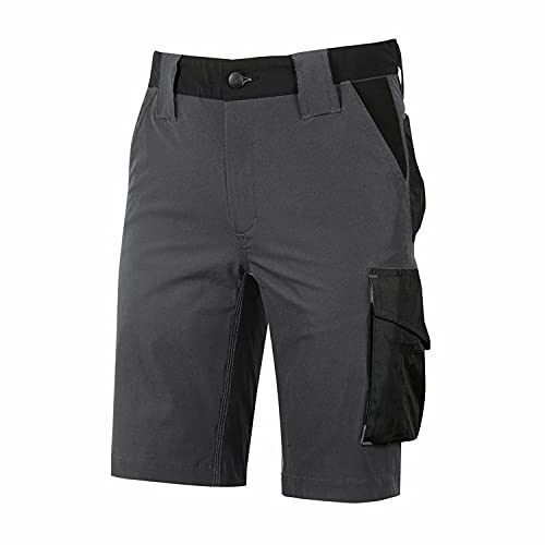 U-Power Mercury, Pantaloncini Cargo Estivi Da Uomo, Mezzi Pantaloni Slim_Fit, Ampie Tasche Multiple, Tessuto Elasticizzato Comodi (Asphalt Grey - L)