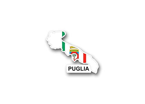 Akachafactory Sticker Adesivi Adesivo Bandiera Italia Regione Puglia